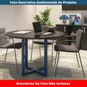 Ver imagem 2 de Mesa de Reunião Redonda P25 Pandin 110 Cm (largura) Tampo Mdp Preto Pé Aço Tubular Azul Del Rey