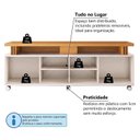 Ver imagem 7 de Rack para TV até 70 Polegadas 180cm 2 Portas de Correr Ripado Temis Espresso Móveis