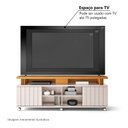 Ver mais imagens de Rack para TV até 70 Polegadas 180cm 2 Portas de Correr Ripado Temis Espresso Móveis