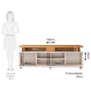 Ver imagem 3 de Rack para TV até 70 Polegadas 180cm 2 Portas de Correr Ripado Temis Espresso Móveis