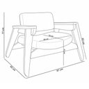 Ver imagem 6 de Kit 2 Poltronas Decorativa para Sala Living Concept L02 Nature Suede Bege - Lyam Decor