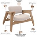 Ver imagem 5 de Kit 2 Poltronas Decorativa para Sala Living Concept L02 Nature Suede Bege - Lyam Decor