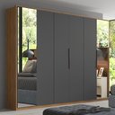 Ver imagem 2 de Guarda Roupa Casal Atrice 6 Portas Amêndola Touch/grafito com 2 Espelhos - Demartêz