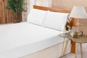 Ver imagem 1 de Jogo De Cama Casal Ponto Palito Elegance 3 Peças Percal 180 Fios:BRANCO