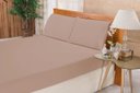 Ver imagem 1 de Jogo De Cama Queen Ponto Palito Elegance 3 Peças Percal 180 Fios:CÁQUI
