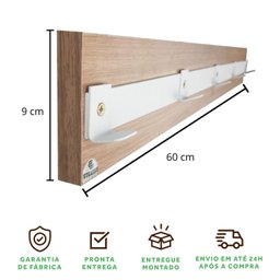 Cabideiro Strassis Design Sd-3010 Branco - 6