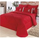 Ver imagem 1 de KIT CASAL EDREDOM CONFORTO QUEEN 6 PEÇAS:VERMELHO