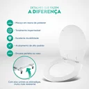 Ver imagem 3 de Assento Sanitario Poliester Ritz Cinza Real para vaso Deca