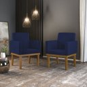 Ver imagem 2 de Kit 04 Poltronas Decorativa Reforçada Oferta Mesa Cozinha Cor:Azul Marinho