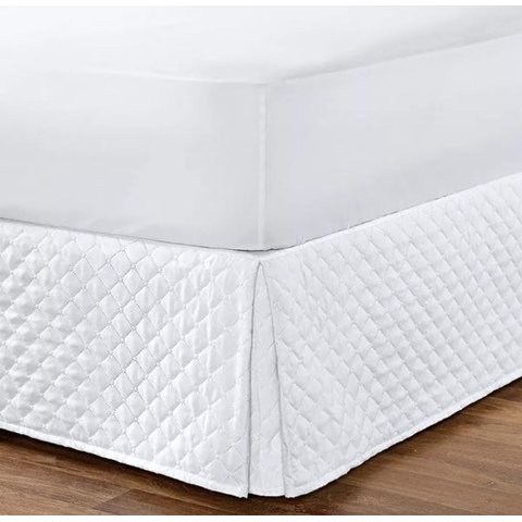 Saia Para Cama Box Casal Matelada Microfibra:BRANCO