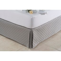 Saia Para Cama Box Casal Matelada Microfibra:CINZA - 1