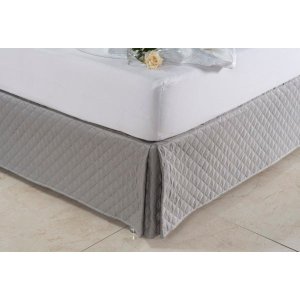 Saia Para Cama Box Casal Matelada Microfibra:CINZA