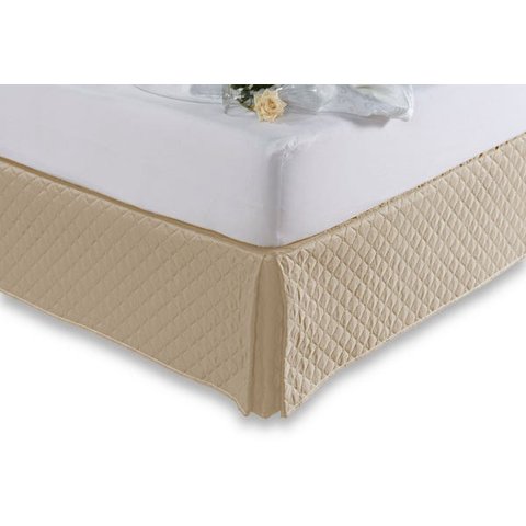 Saia Para Cama Box Casal Matelada Microfibra:CÁQUI