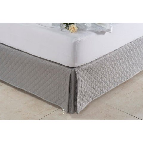 Saia Para Cama Box Solteiro Matelada Microfibra:CINZA