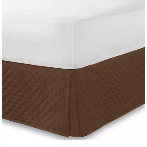 Saia Para Cama Box Solteiro Matelada Microfibra:TABACO
