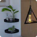 Ver imagem 3 de Kit 2 Prateleiras de Canto Para Quarto Inox Preto Multiuso