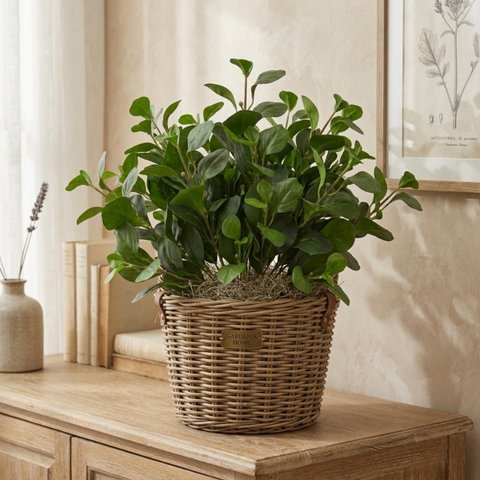 Kit 15 Peperômias Artificiais 65cm Folhagem Decorativa Realista