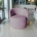 Ver mais imagens de Poltrona Decorativa Beatriz Orgânica Veludo Rosê