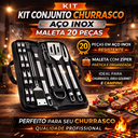 Ver imagem 2 de Kit Conjunto Churrasco Aço Inox Maleta 20 Peças