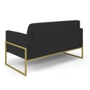 Ver imagem 5 de Sofá Namoradeira com 2 Poltronas Base Industrial Alta Dourado Marisa Veludo Preto D03 - D’Rossi Dros
