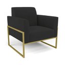 Ver imagem 4 de Sofá Namoradeira com 2 Poltronas Base Industrial Alta Dourado Marisa Veludo Preto D03 - D’Rossi Dros