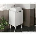 Ver imagem 1 de Balcão P/ Banheiro C/ Pés Bn3641 S/ Cuba C/ 1 Porta 45cm Branco - Tecno Mobili