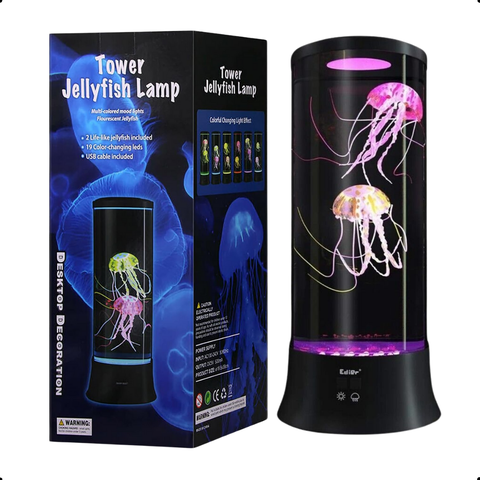Luminaria Aquario Agua Viva Led 7 Cores Grande 38cm Jellyfish