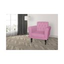 Ver imagem 4 de Poltrona Decorativa Classic Suede Rosa Pés Madeira Mz Decor