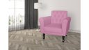 Ver imagem 4 de Poltrona Decorativa Classic Suede Rosa Pés Madeira Mz Decor