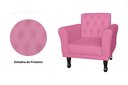 Ver imagem 2 de Poltrona Decorativa Classic Suede Rosa Pés Madeira Mz Decor