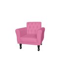Ver imagem 1 de Poltrona Decorativa Classic Suede Rosa Pés Madeira Mz Decor