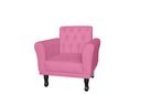 Ver imagem 1 de Poltrona Decorativa Classic Suede Rosa Pés Madeira Mz Decor