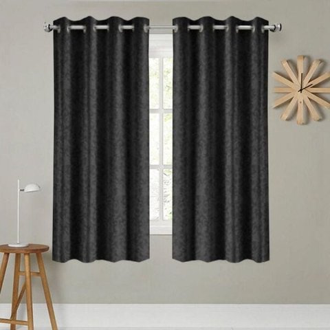 Cortina Bella Jacquard Sala e Quarto 280x170cm Preto Casa Dona