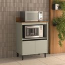 Ver imagem 1 de Balcão de Cozinha 2 Portas e 1 Nicho 80cm Koya Verde Oliva Politorno Móveis