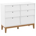 Ver imagem 4 de Quarto de Bebê Unique 3 Portas com Cômoda 6 Gavetas e Painel Ripado Branco Soft Eco Wood - Matic