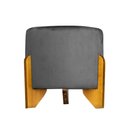 Ver imagem 1 de Puff Decorativa para Sala Thor Base Madeira Maciça Linho Divini Decor:cinza