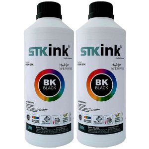 2 x 500ml Preto Tinta Sublimática Digital STK com perfil ICC