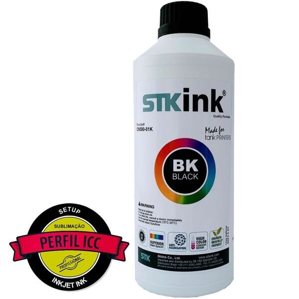 2 x 250ml Preto Tinta Sublimática Digital STK com perfil ICC - 4