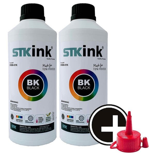 2 x 250ml Preto Tinta Sublimática Digital STK com perfil ICC - 2