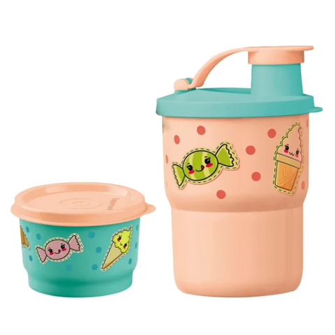 Tupperware Kit 2 Peças Copo com Bico e Potinho Fofuras Kit 2 Peças Copo com Bico e Potinho Fofuras