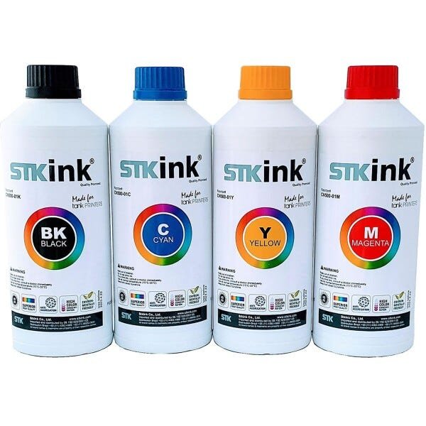 500ml Black + 3 x 250ml Color Tinta STK T544 L3110 L3150 L5190 compatível com Ecotank Epson - 9