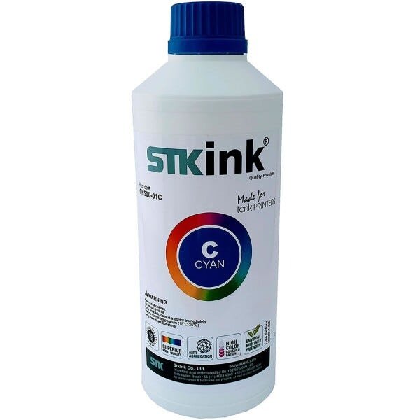 500ml Black + 3 x 250ml Color Tinta STK T544 L3110 L3150 L5190 compatível com Ecotank Epson - 7