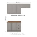Ver imagem 4 de Cozinha Compacta Americana 6 Portas 3 Gavetas 100% Mdf Cinza/nature - Henn