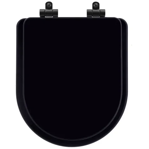 Assento Sanitário Poliéster Soft Close Duna Preto para Vaso Deca com Ferragem Preta