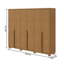 Ver imagem 4 de Guarda-roupa Casal Alonzo 6 Portas 4 Gavetas 100% Mdf Amêndoa Clean - Móveis Lopas