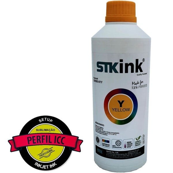 250ml Tinta Sublimática Digital STK com perfil ICC - Amarelo