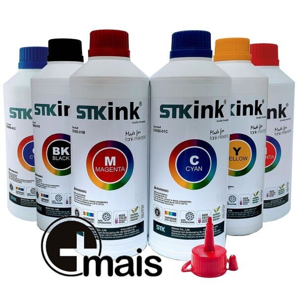 6 x 100ml Tinta Sublimática Digital STK Kit 6 Cores com perfil ICC - 2