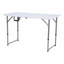 Ver imagem 6 de Mesa Dobrável Portátil Retangular Tampo em Plástico Estrutura em Aço Altura Ajustável Branco