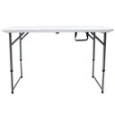 Ver imagem 2 de Mesa Dobrável Portátil Retangular Tampo em Plástico Estrutura em Aço Altura Ajustável Branco