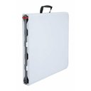 Ver imagem 3 de Mesa Dobrável Portátil Retangular Tampo em Plástico Estrutura em Aço Altura Ajustável Branco